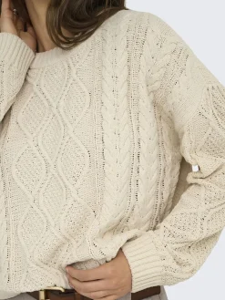 Damen Only ONLELLY LIFE LS CABLE Strickpullover