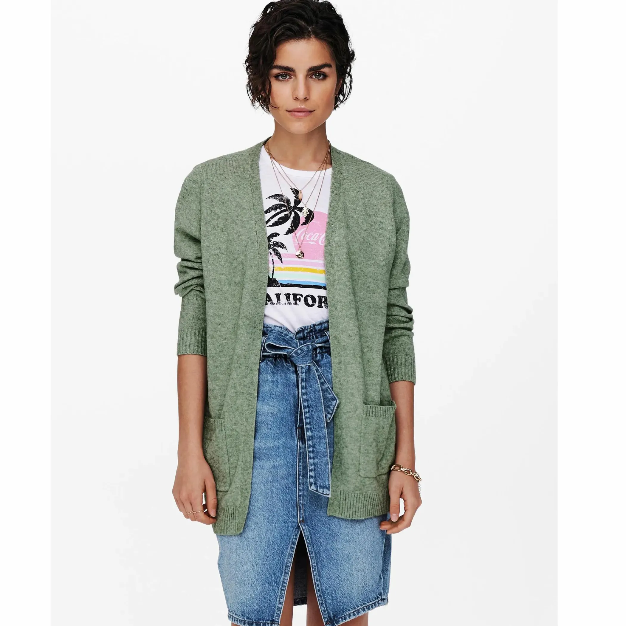 Damen Only ONLLESLY L/S OPEN CAR Cardigan