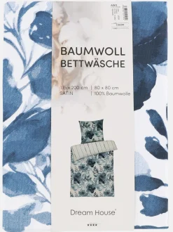 Dream House Satinbettwäsche "Aqua blue" 135x200cm