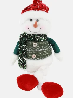 Weihnachten Schneemann mit Hängebeinchen 21x12x51cm