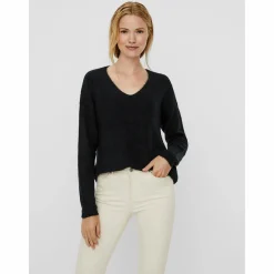 Damen Vero Moda VMCREWLEFILE LS V-NEC Strickpullover