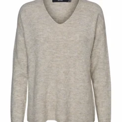 Damen Vero Moda VMCREWLEFILE LS V-NEC Strickpullover