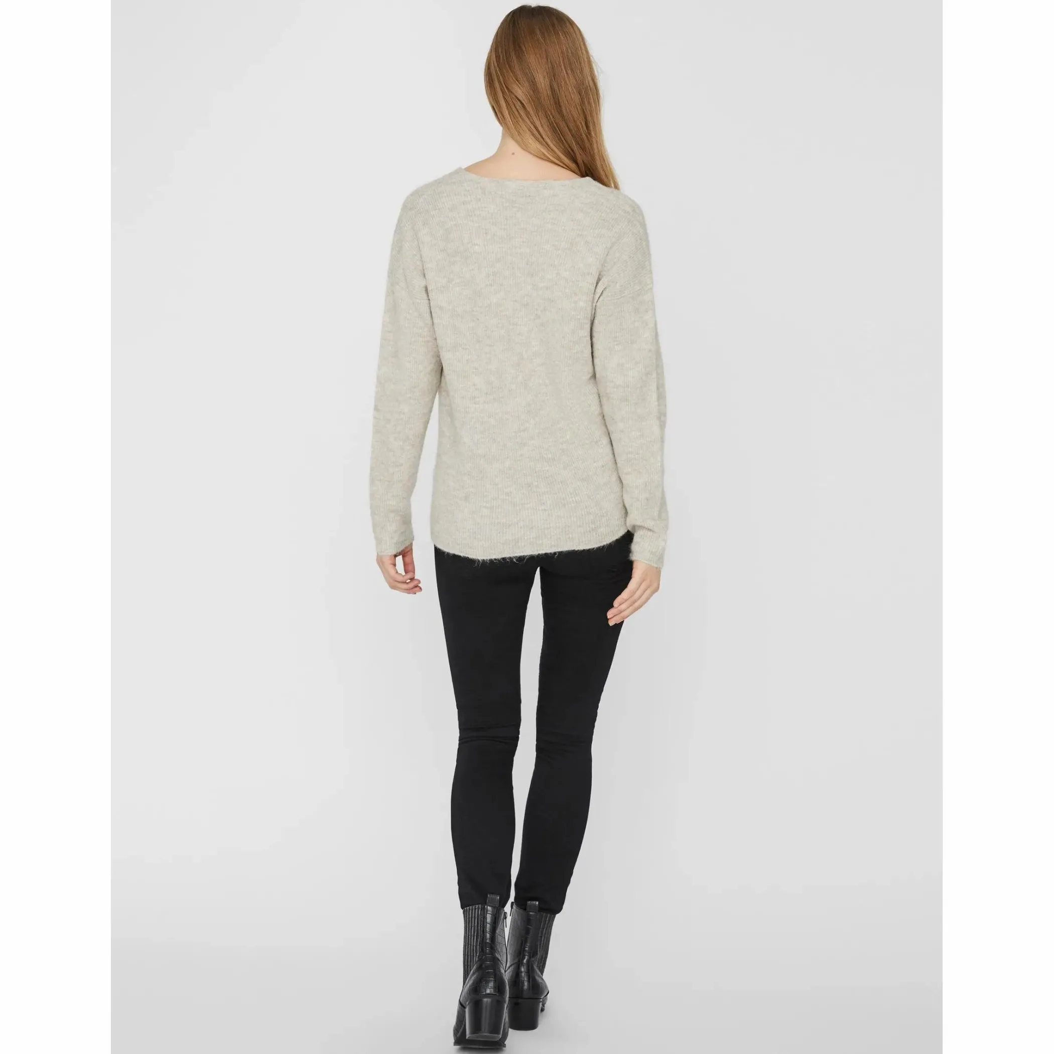 Damen Vero Moda VMCREWLEFILE LS V-NEC Strickpullover