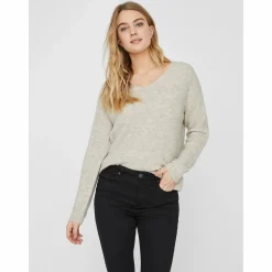Damen Vero Moda VMCREWLEFILE LS V-NEC Strickpullover