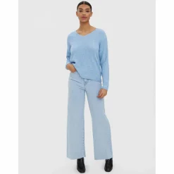 Damen Vero Moda VMCREWLEFILE LS V-NEC Strickpullover