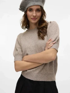 Damen Vero Moda VMDOFFY 2/4 O-NECK PU Pullover