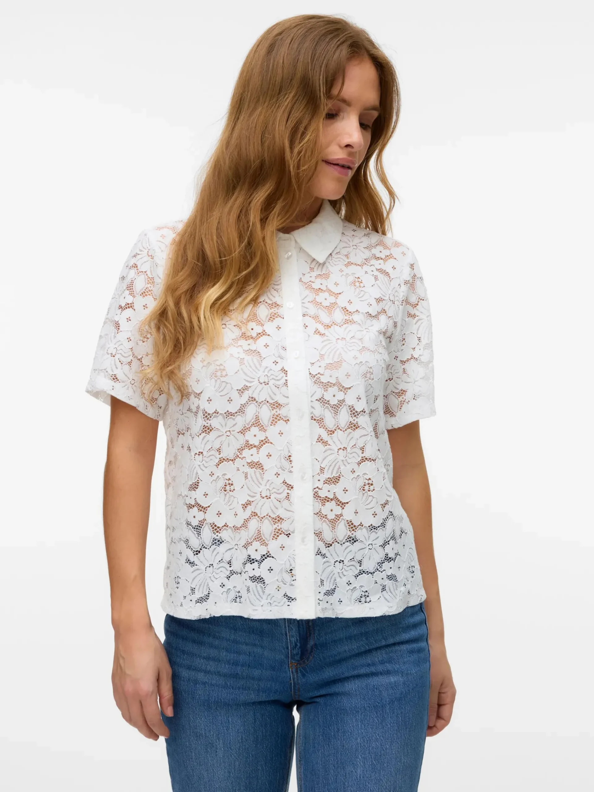 Damen Vero Moda VMHONEY LACE SS SHIRT Bluse