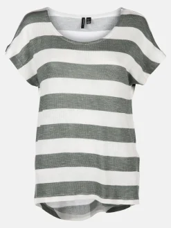 Damen Vero Moda VMWIDE STRIPE S/L TOP Shirt