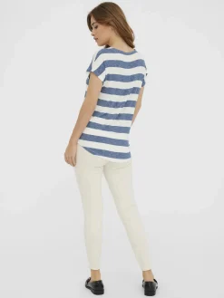 Damen Vero Moda VMWIDE STRIPE S/L TOP Shirt