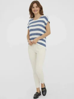 Damen Vero Moda VMWIDE STRIPE S/L TOP Shirt