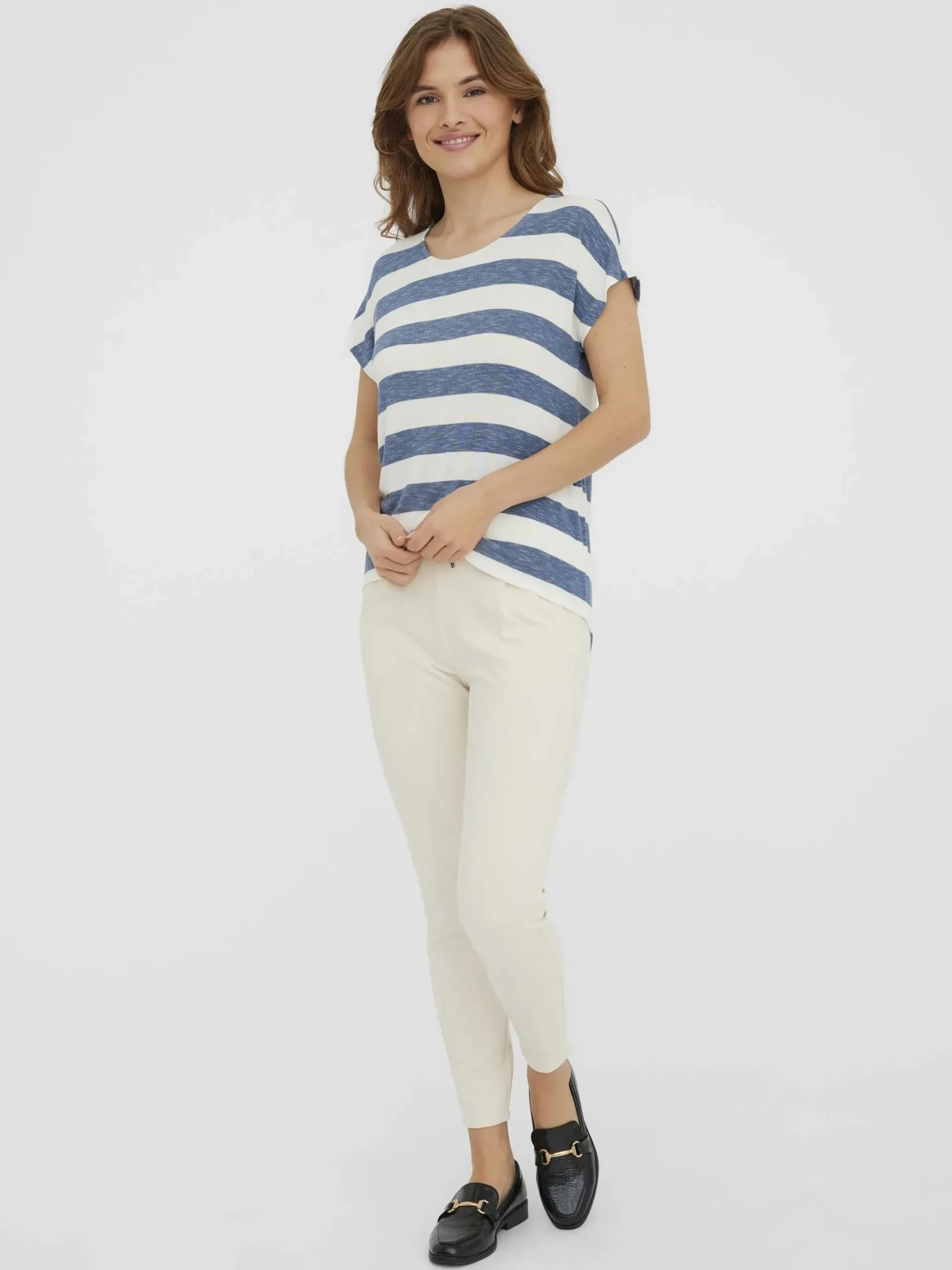 Damen Vero Moda VMWIDE STRIPE S/L TOP Shirt
