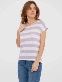 Damen Vero Moda VMWIDE STRIPE S/L TOP Shirt